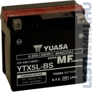 YUASA 4,2Ah 80A right+ YTX5L-BS