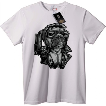 NOONEBRAND Тениска Мопс гангстер - L, Black