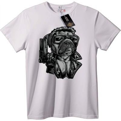 NOONEBRAND Тениска Мопс гангстер - L, Black