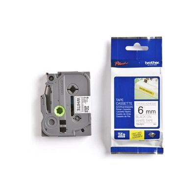 páska BROTHER TZS211 čierne písmo, biela páska extra lepivá ADHESIVE Tape (6mm) (TZES211)