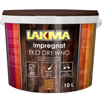 LAKMA VODNÍ IMPREGNACE EKO NA DŘEVO - ODSTÍN DUB, RYCHLESCHNOUCÍ, 10L