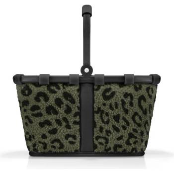 Reisenthel carrybag XS teddy leo olive - sturdy shopping basket with practical inner pocket - elegant and water-repellent design - BN5055