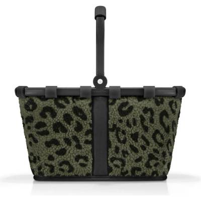Reisenthel carrybag XS teddy leo olive - sturdy shopping basket with practical inner pocket - elegant and water-repellent design - BN5055