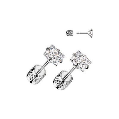 Šperky4U Ocelové náušnice čiré zirkony OPN2012-05