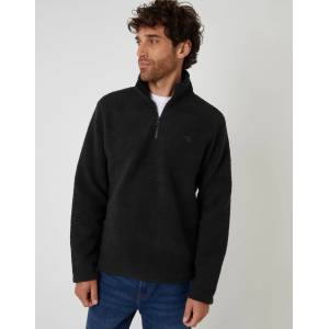 Threadbare Mens TB Token Quarter Zip Fleece - Black