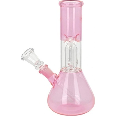 Super Heroes Skleněný bong s perkolací Transparent Růžový 22cm – Zboží Dáma