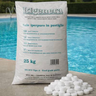 Италия Rigenera Sale Iperpuro in Pastiglie 25 кг - таблетирана сол за омекотяване на вода (11200102-945)