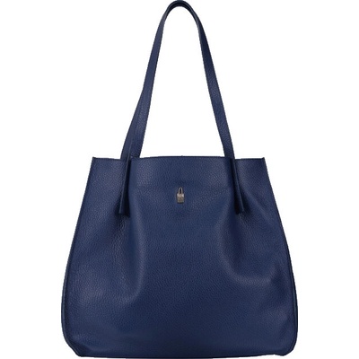 Wojewodzic Modrá kožená shopper kabelka A4 31916/E/FD37