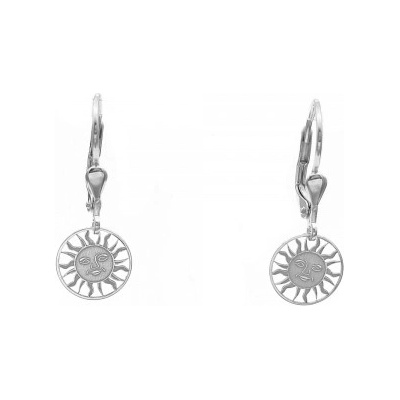 Zlato-minerály stříbrné náušnice sluníčko SUP03838mn