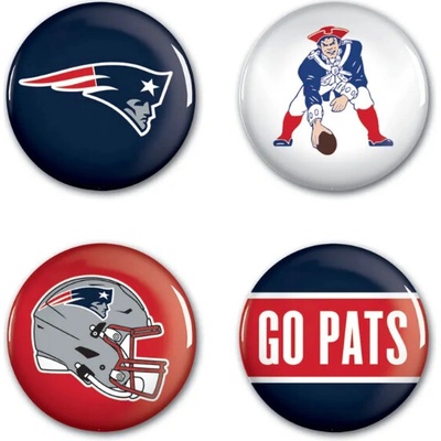 Wincraft sada placek New England Patriots NFL button 4 ks