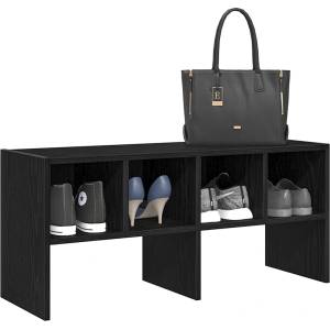 vidaXL Стелаж за обувки, стифиращи, черен дъб, 89, 5x30x40 см (858841)