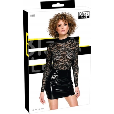 Black Level Vinyl Dress with Lace