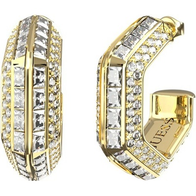 Guess Pozlátené kruhové náušnice Lioness Queen JUBE06188JWYGT/U