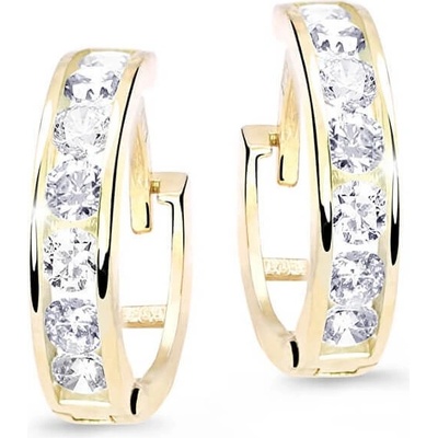 Cutie Jewellery Slušivé dětské náušnice ze žlutého zlata C3345-80-X-1 bílá