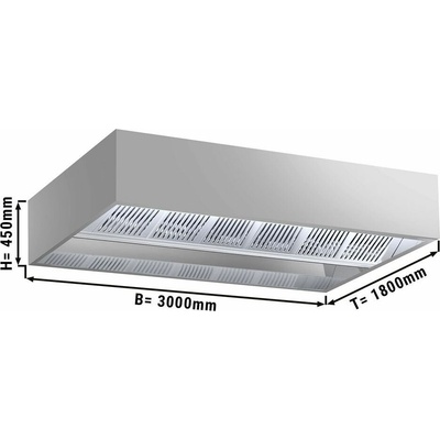 G.Gastro Indukční digestoř - 3,0 m - s filtrem a LED lampou - D11885799