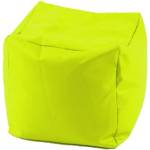 Pufrelax Пуф, 80л. , Табуретка Куб - Neon Green, Перящ се калъф, Водоустойчив, Пълнеж от Полистиролни перли (PUF-G-C-PEX-GRNE)