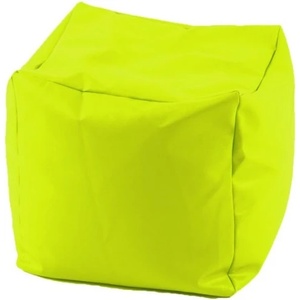 Pufrelax Пуф, 80л. , Табуретка Куб - Neon Green, Перящ се калъф, Водоустойчив, Пълнеж от Полистиролни перли (PUF-G-C-PEX-GRNE)