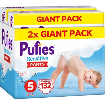 pufies Пелени гащи Pufies Pants Sensitive 5, 12-17 kg, 132 броя, Giant Pack (3800024035869)