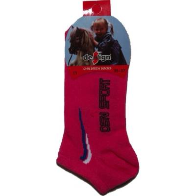 Design Socks dívčí kotníčkové ponožky jednobarevné tm.růžové