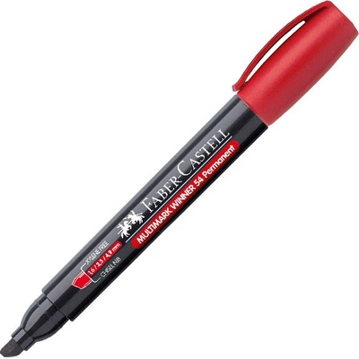 Перм. маркер Faber-Castell 54 Скосен връх Червен (1605517-07-1010120075)