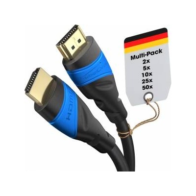 KabelDirekt - 4K HDMI cable - 2x 20m - Developed in Germany - For any HDMI cable setup (4K@60Hz, High Speed HDMI with Ethernet, Blu-ray, PS5, Xbox Series, Switch) - 2408