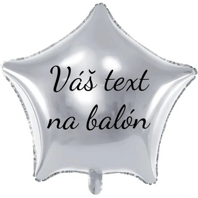 Personal PartyDeco Fóliový balón s textem Stříbrná hvězda 70 cm