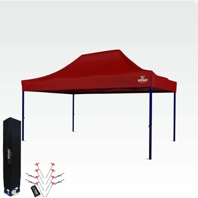 BRIMO Výstavní stan 3x4,5m (45mm ocel) bez 3 stěn Červená S. Ocel eco