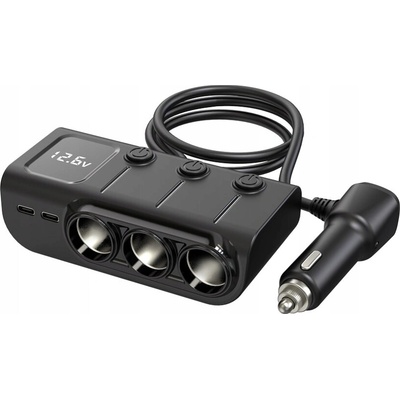 AUTONABÍJAČKA ROZBOČOVAČ 120W ZÁSUVKY ZAPAĽOVAČA USB + USB C