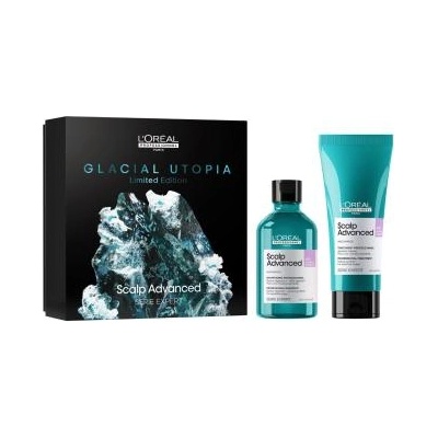 L'Oréal Professionnel Scalp Advanced Glacial Utopia Limited Edition подаръчен комплект: шампоан Scalp Advanced Anti-Discomfort 300 ml + шампоан Scalp Advanced Anti-Discomfort Professional Treatment 200 ml за жени