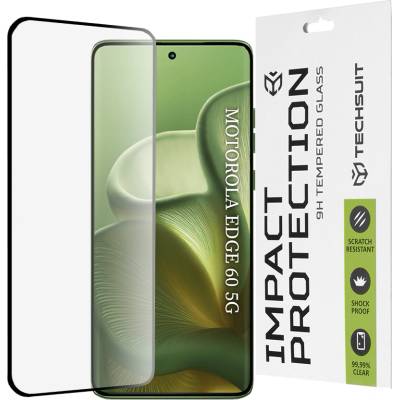 Techsuit Протектор за Motorola Edge 60 / Edge 60 Fusion - Techsuit - 111D пълно покритие / пълно залепено стъкло / 3D извит екран - Черен