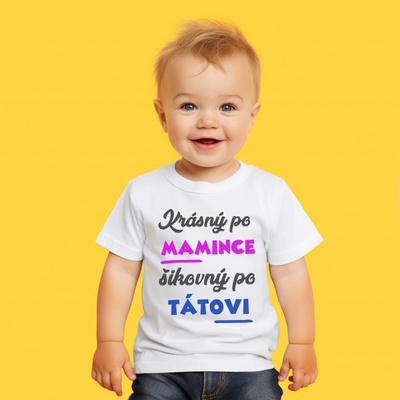 Boodyy tričko s krátkým rukávem krásný po mamince šikovný po tátovi