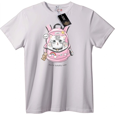 NOONEBRAND Тениска Сладко коте в розова раница - 2XL, Black