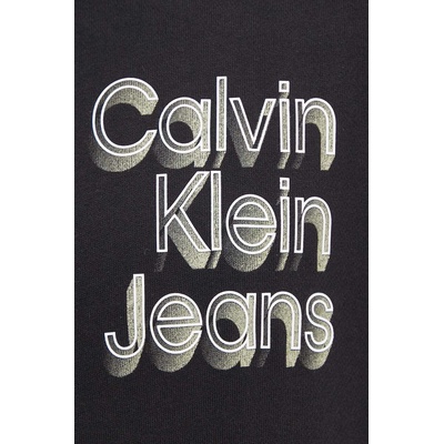 Calvin Klein Памучен суичър Calvin Klein Jeans в черно с качулка с принт J30J325927 (J30J325927)