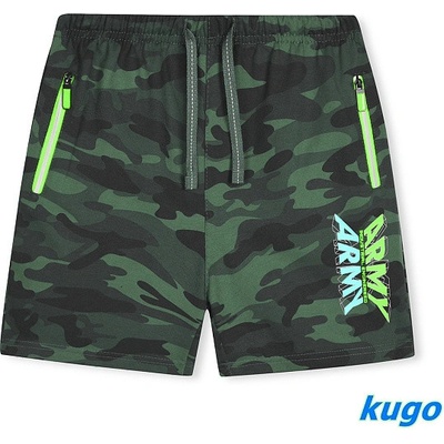 Kugo chlapecké pecké šortky MASKÁČOVÉ khaki tmavší TM8251