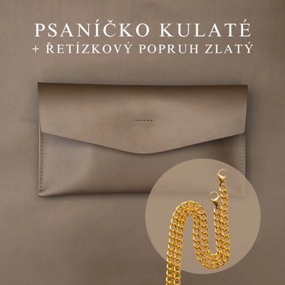 Wood Style psaníčko Kulaté Mokka Řetízkový zlatý