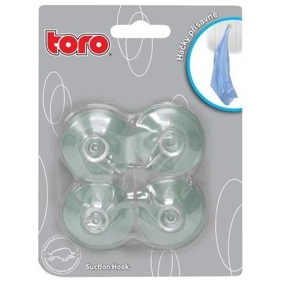 TORO 260041 Háčiky prísavné, číre, s kovovým ukončením, 4 ks