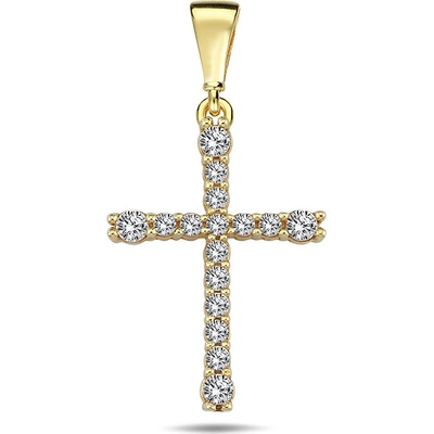 Lillian Vassago Zlatý přívěsek se zirkony, křížek LLV98 GP080Y