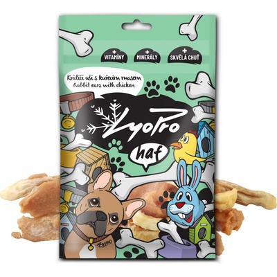 Lyopro DOG poch sušené Králičí uši s kuř masem 70 g