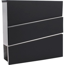 Poštová schránka 37x10x37cm, obdĺžniková čierno-strieborná, XL-TOOLS
