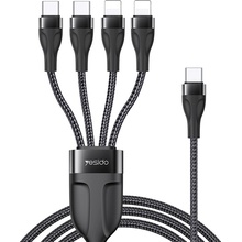 Yesido CA110 Type-C to 2 x Lightning, 2 x USB-C, 4A, 1,2m, černý