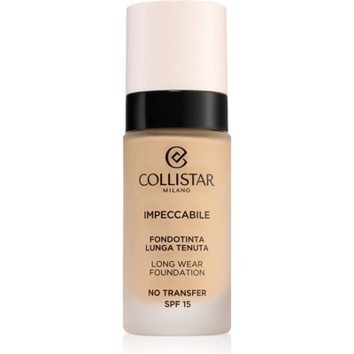 Collistar Impeccabile Long Wear Foundation дълготраен фон дьо тен SPF 15 2R Rosy Beige 30ml