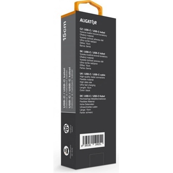Datový kabel ALIGATOR POWER USB-C/USB-C 15cm