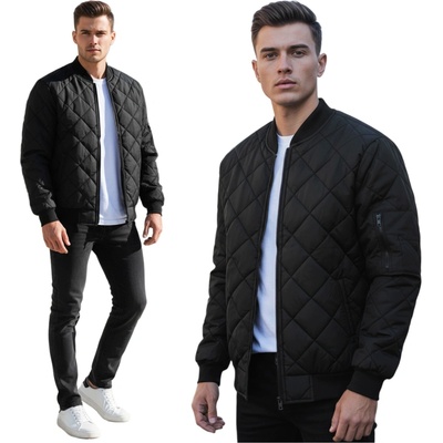 Basic pánska prešívaná bomber bunda tx2215 čierna