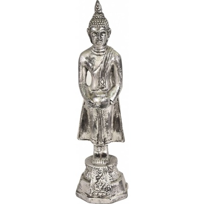 Sanu Babu Narozeninový Buddha, středa, pryskyřice, stříbrná patina, 30cm