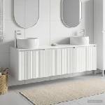 vidaXL Комплект шкафове за баня 3 бр. Бял гланц 49, 5 x 44, 5 x 66 см (3405711)