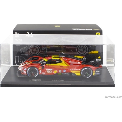 Bburago Ferrari 499p 3.0l Turbo V6 Team Ferrari Af Corse N 50 Winner 24h Le Mans 2024 Antonio Fuoco Miguel Molina Nicklas Nielsen Con Vetrina With Showcase Red 1:18