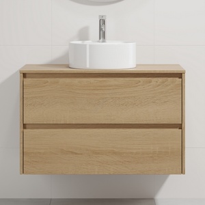 Bath Deluxe Шкаф за баня с мивка TRONDHEIM/VIKEDAL 90x57x46 cm дъб/бял (SETBT0154A)