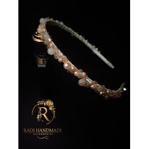 Radi handmade Официална диадема с бежави кристали (558)