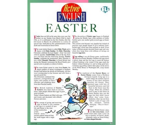 Active English Subject 3 - Easter