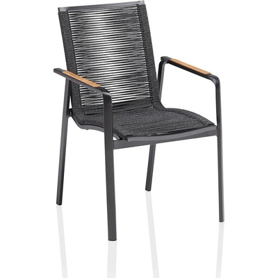 Diamond Rope jídelní židle s područkami antracitová